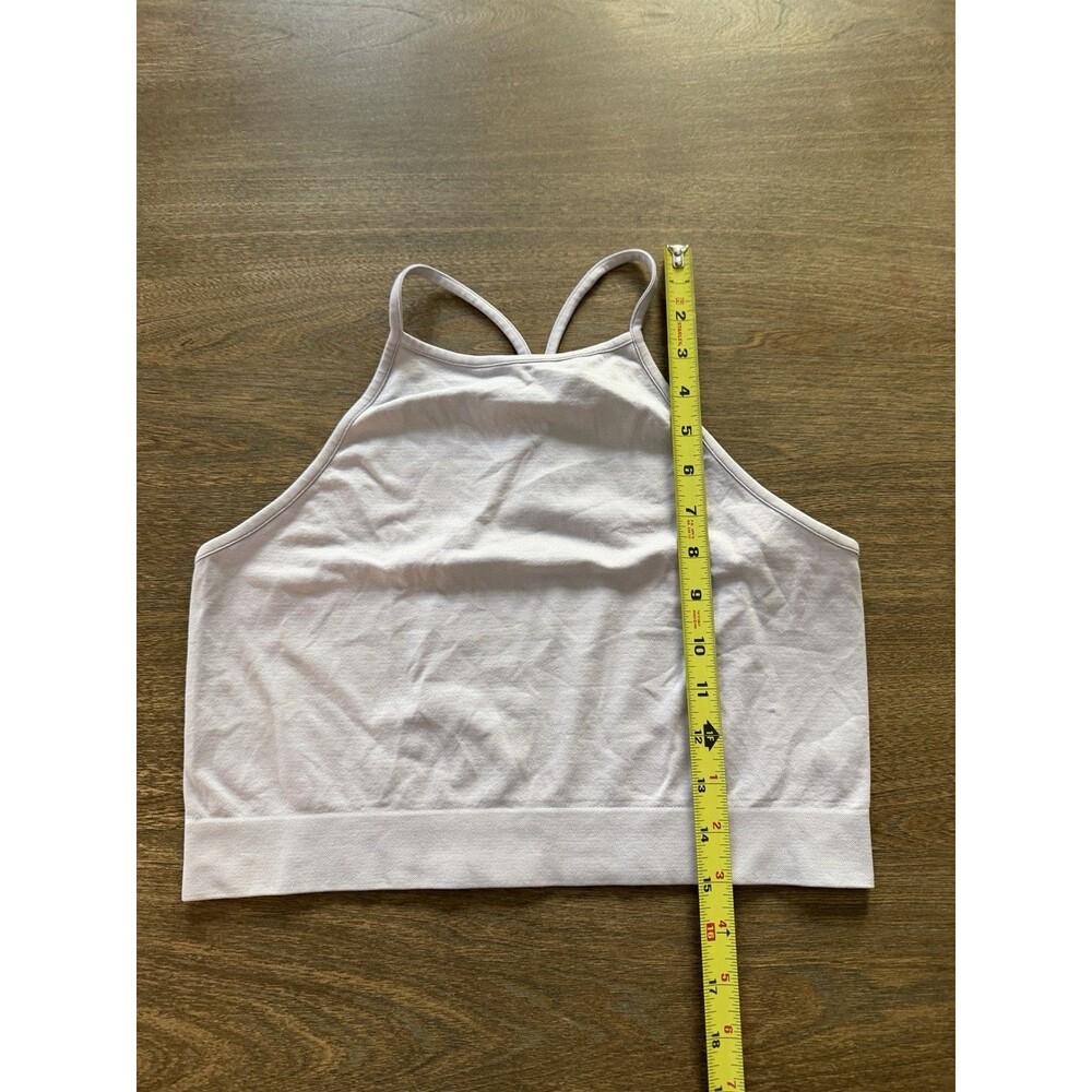 Fabletics Women Large Lilac Cropped Workout Tank Stretch Athletic - Picture 6 of 9